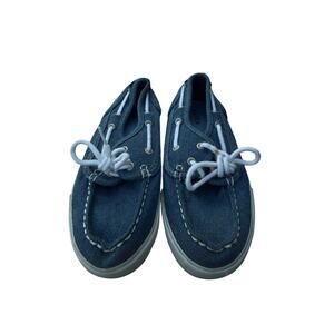 Nautica Kids Youth Size 3 Spinnaker Casual Denium Blue Canvas Boat Shoes